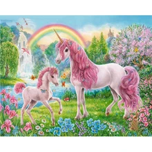 Boyama By numbers Unicorn çerçeve ile 40x50 tuval üzerine el yapımı yetişkinler için boyama numarası resim dekorasyon duvar odası hayvan