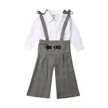 Новинка; топы для маленьких девочек; футболка; длинные штаны; комплект одежды; комплект из 2 предметов