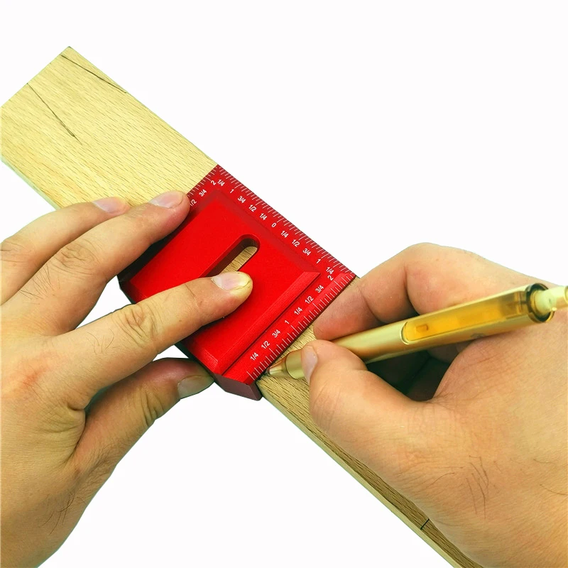 Cena Do obróbki drewna typu T rysik znak narzędzia do obróbki drewna otwór pozycjonowania skrzyżowane wskaźnik linijka ze stopu aluminium narzędzie pomiarowe