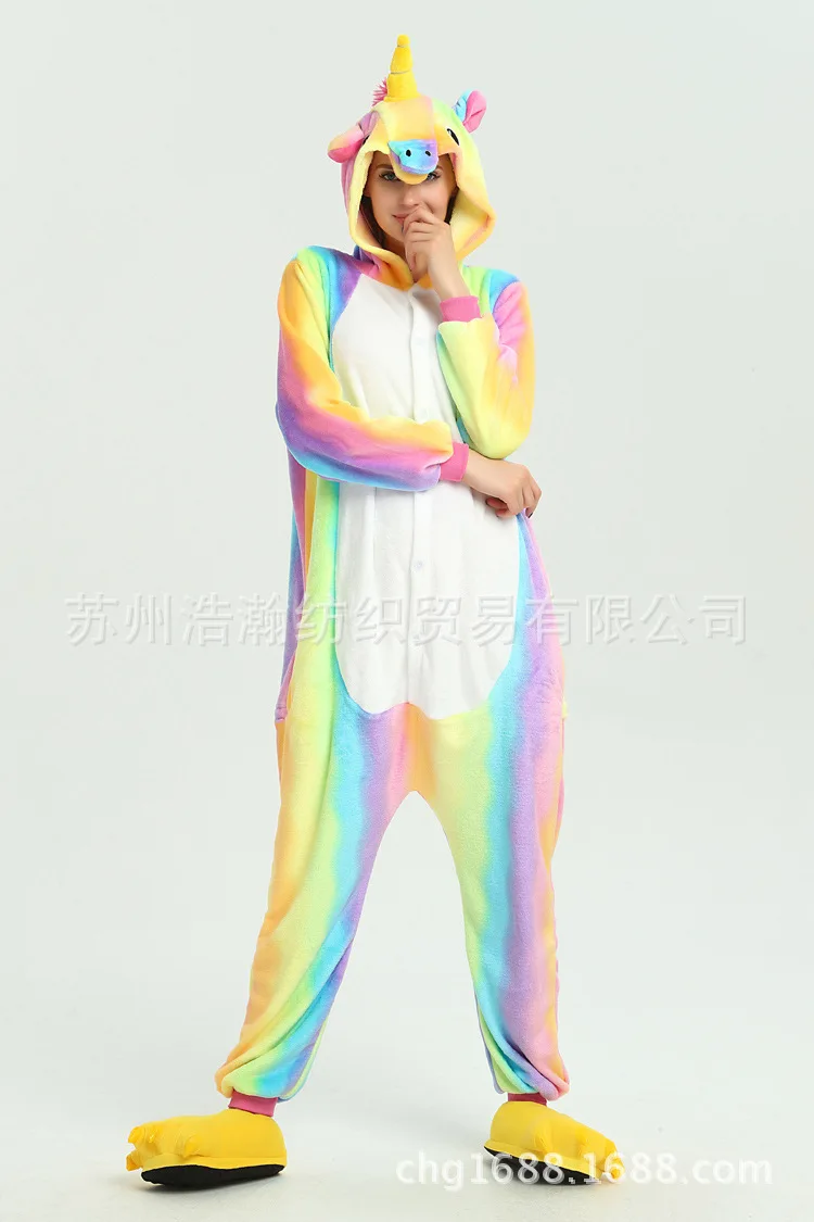 Лидер продаж; модные пижамы в виде животных Пегаса; костюмы для косплея; Разноцветные разноцветные пижамы с единорогом