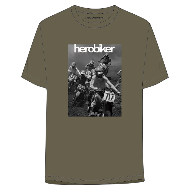 HEROBIKER Мужская футболка для мотогонок, короткая футболка для мотокросса, Спортивная футболка, модная быстросохнущая летняя футболка - Цвет: HTS-002GY