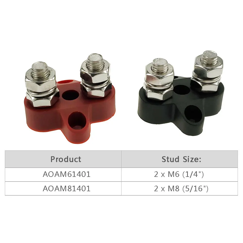 Blocos de Terminais de Energia do Bloco Resistente do Parafuso Terminal de Energia e Bloco de Junção à Terra Preto + 1 5 - 16 Duplo Prisioneiro 1 * Vermelho 2 dc 48 v m8 10 bloco dc 48 v m8 (5 16
