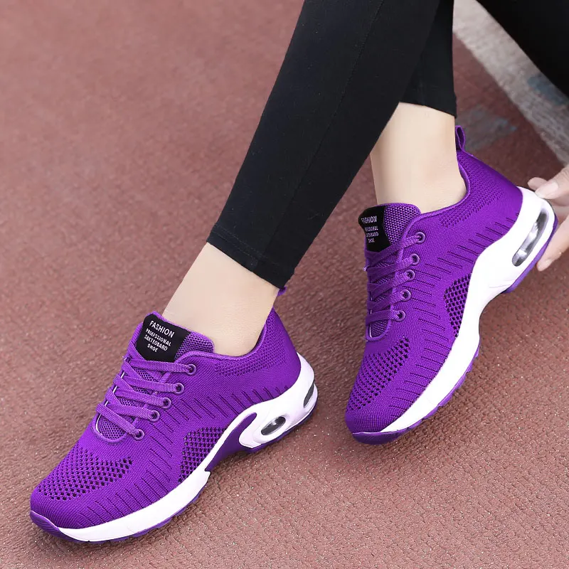 Summer Air Sneakers Women's Sports Shoes Knit Breathable Running Shoes Women Platform Comfortable Trainers Women Tenis Feminino