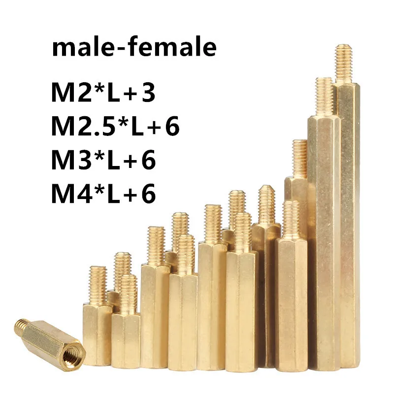 20Pcs-M2-5-M3-M4-Copper-Brass-Head-Hexagon-Pillars-Standoff-Circuit ...