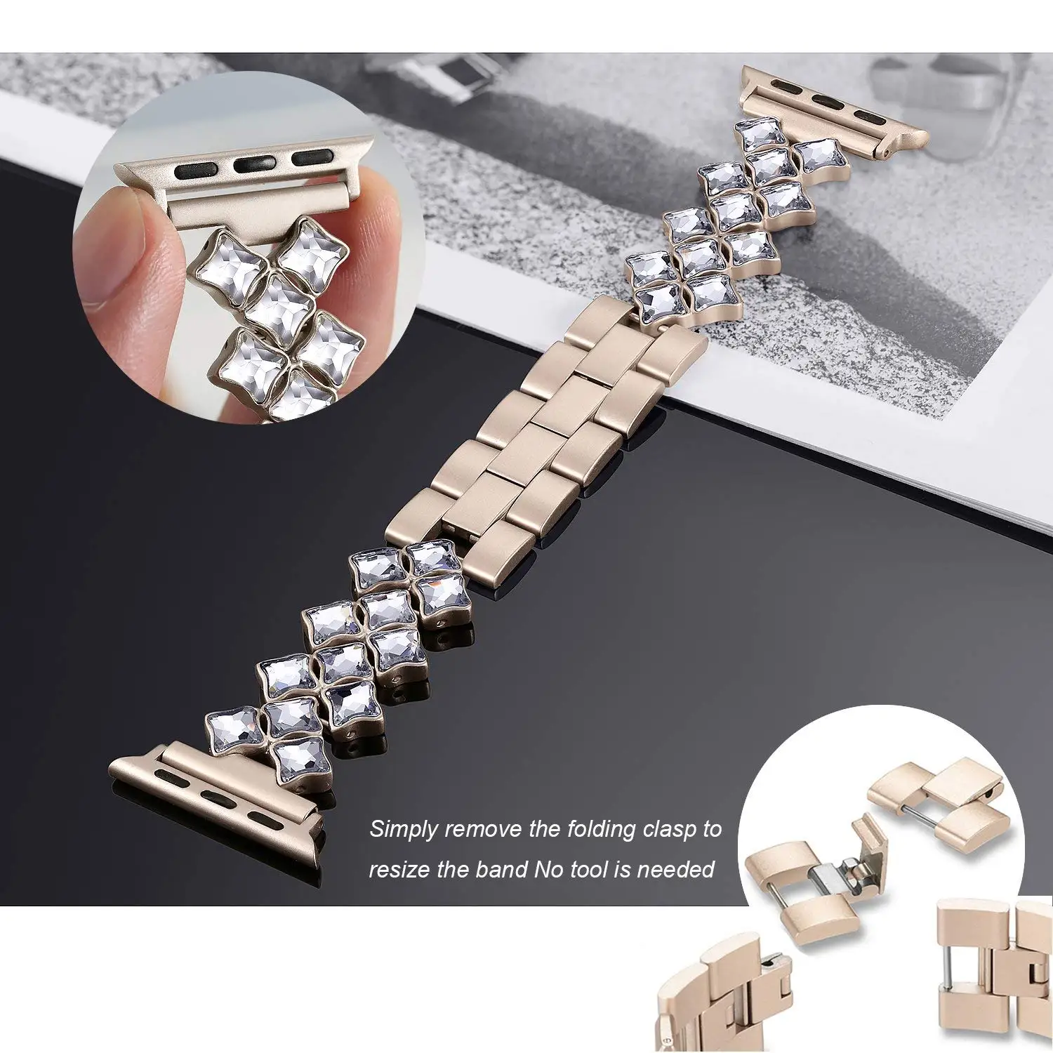 Для Apple Watch band 40 мм 44 мм 38 мм 42 мм Женский алмазный обруч для Apple Watch series 5 4 3 2 браслет для iwatch ремешок из нержавеющей стали