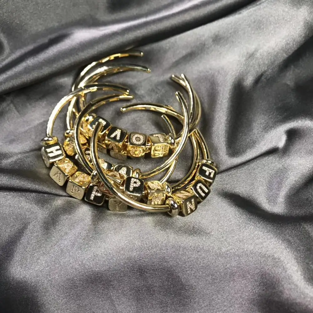Новинка,, настраиваемый женский браслет из циркона, bijoux femme, браслет в кости, заглавные буквы, запонки, браслет золотого цвета