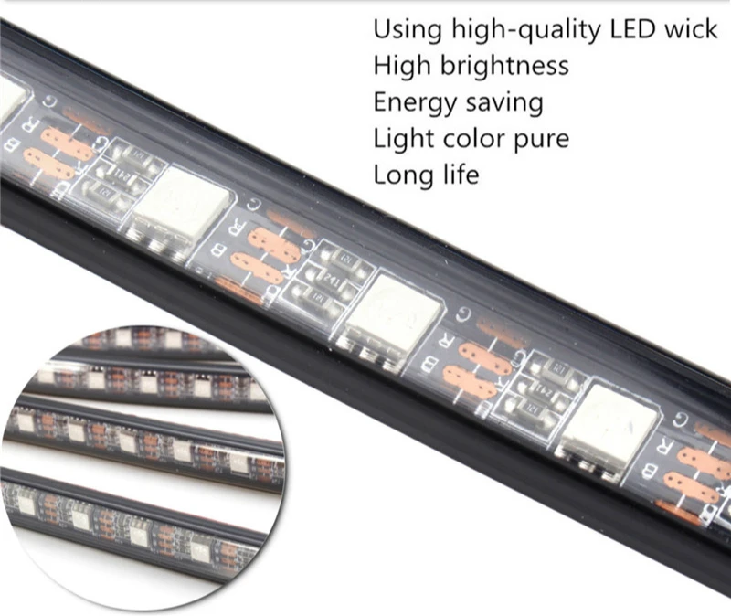 FUMALON Backlight In A Car Ambient Light Car 4pcs 48 LED DC 12V Multicolor Music Car Interior Light LED