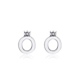 

Earrings for women Polished Crown O Stud Earring Pendientes Kolczyki Aretes de Mujer Brincos 925 Sterling Silver Jewelry