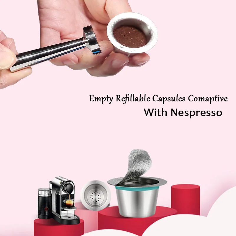 24PCS Nespresso Coffee Pods Stainless Steel Refillable Capsulas Nesspreso Reusable Coffee Filter Cup New DIY Coffee Maker Tools