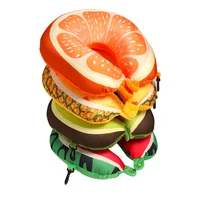 Fruit U Shaped Travel Pillow Nanoparticles Neck Auto Pillow Watermelon Lemon Kiwi Orange Car Pillows Soft Cushion Home Textile