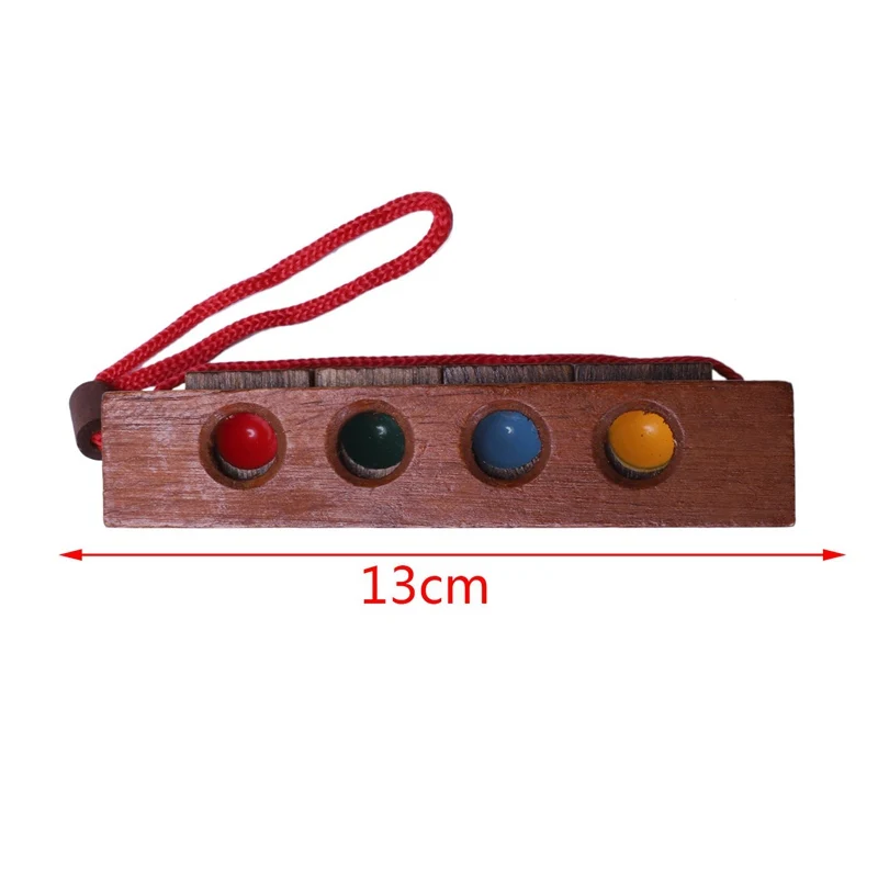 Wooden Color Chess Crazy Four Keychain Burr Puzzles Brain Teaser Toy