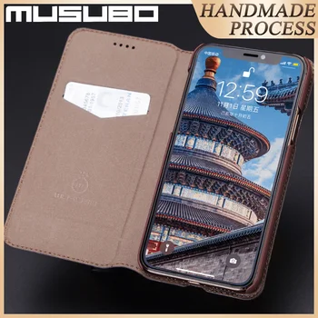 

Musubo Luxury Leather Case For iPhone 11 Pro Max Genuine Flip Cases Cover For iPhone Xs Max XR X 8 7 Plus Funda With Card Holder