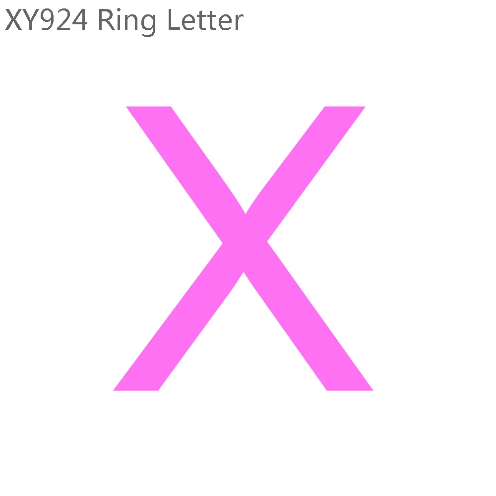 Letter X Trusta 925 Твердые ювелирные изделия из настоящего стерлингового серебра 26 букв A-Z коктейльное кольцо Размер 5 6 7 девочек Дети Рождественский подарок XY924 - Цвет основного камня: Letter X