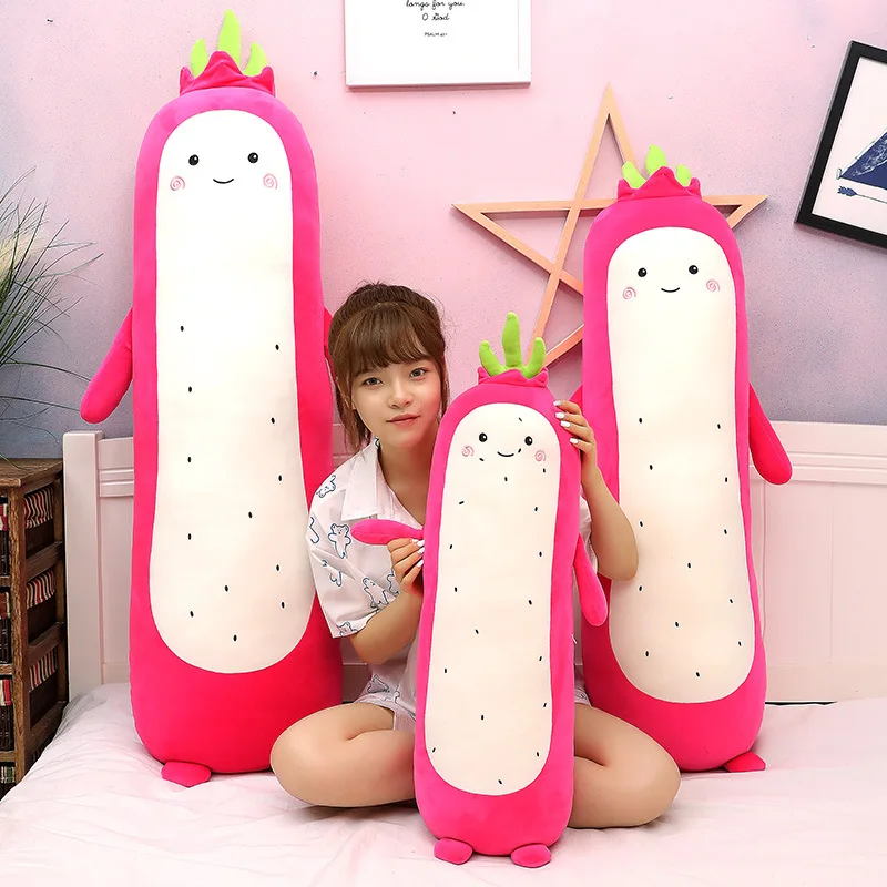 Kawaii Новый супер мягкий длинный дракон Фрукты плюшевые подушки игрушки кровать