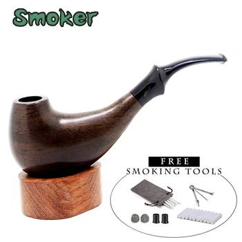 

NEW Dolphin Style Bent Wood Tobacco Pipe Handmade by Ebonywood fit for 9mm filters for smoking with Free Pipe Accessorieshw1013