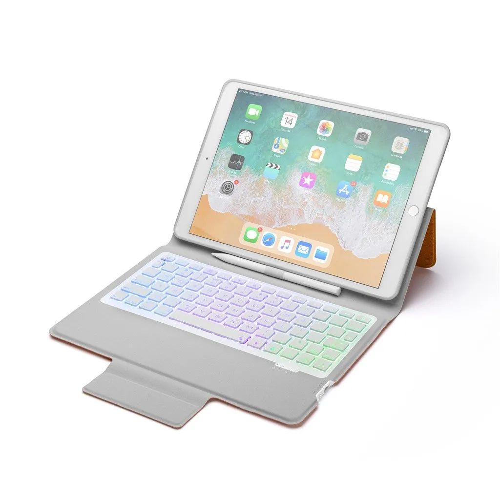 20% Bluetooth клавиатура чехол с карандашом держатель для iPad pro/Air 10,5 дюймов с подсветкой Клавиатура чехол карандаш держатель
