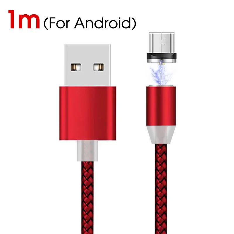 1 м 2 м Магнитный Micro usb type C кабель для samsung Android мобильный телефон Быстрая зарядка type C кабель магнит зарядное устройство провод для Xioami - Цвет: Red
