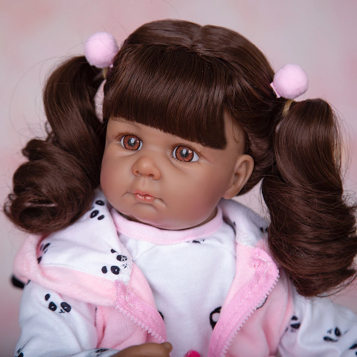 

50CM Reborn Baby Doll Newborn Girl African American Baby Lifelike Real Soft Touch Black Doll Handmade Children Gift