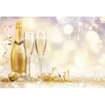 

Spectacular Fireworks Backdrop Champagne Photography Background Welcome the New Year Party Decoration Photo Booth Studio Props