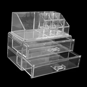

Pro Cosmetic Makeup Acrylic Case Lipstick Brush Drawer Holder Organizer Stand