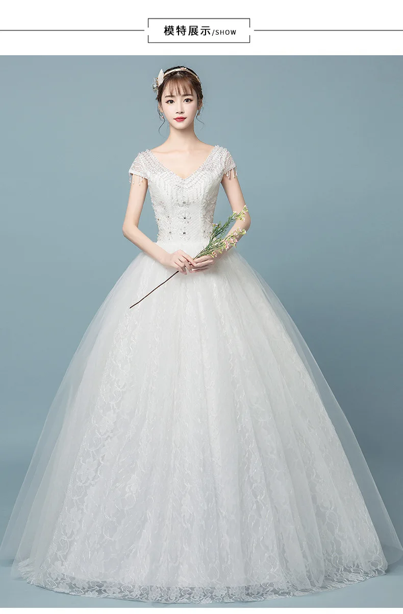 Vestidos de Novia сексуальный верх рукав V бальное платье с круглым вырезом Свадебное платье роскошное кружевное платье принцессы de mariage изготовление на заказ