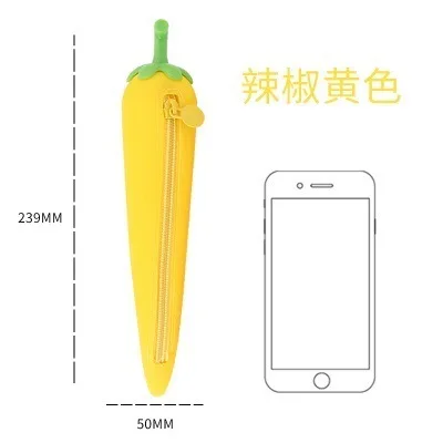 Cute Three-dimensional Silicone Coin Purse Banana Fruit and Vegetable Pattern Coin Purse Bag Cartoon Pencil Bag