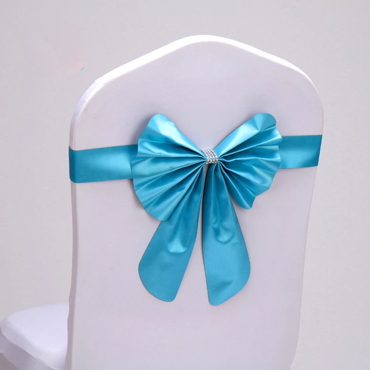 Sky Blue 10 шт. эластичные ленты для свадебных стульев, чехлы для банкетных стульев, ленты с пряжками для стула «сделай сам», пояса, бант-галстук, украшение для дома - Цвет: Sky Blue