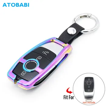 

Zinc Alloy Car Key Case For Mercedes Benz E S Class 2018 W213 Smart Keyless Remote Control Fob Protector Cover Keychain Keys Bag