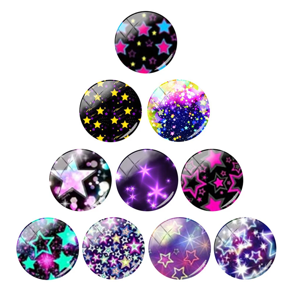 50 шт смешанные цвета круглые стеклянные бусины для создания блестящие звезды в