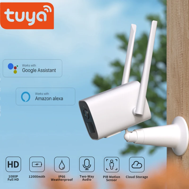 

Tuya WIFI IP Camera Outdoor Monitoring IP66 Waterproof Smart Security Video CCTV Camera Support Alexa Google Home