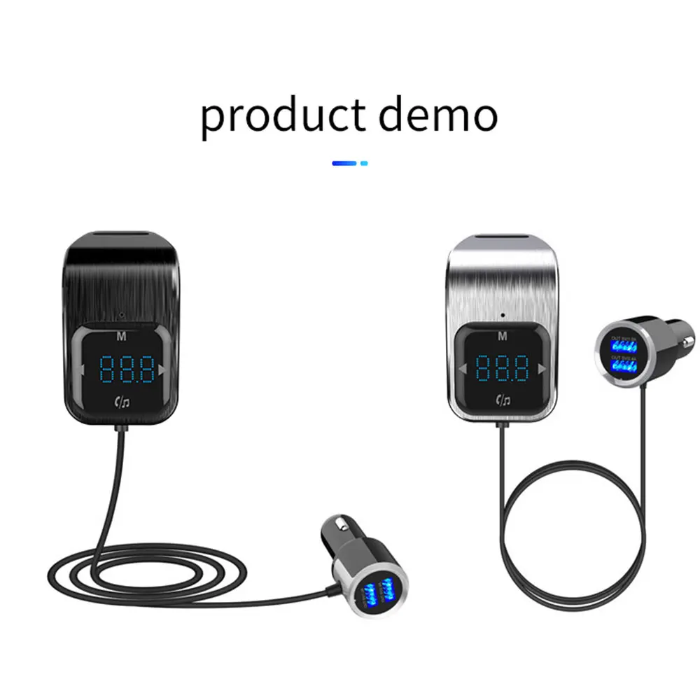 Автомобильный Aux Bluetooth fm-передатчик Handfree Автомобильный комплект беспроводной MP3 плеер Радио адаптер с громкой связью двойной USB зарядное устройство