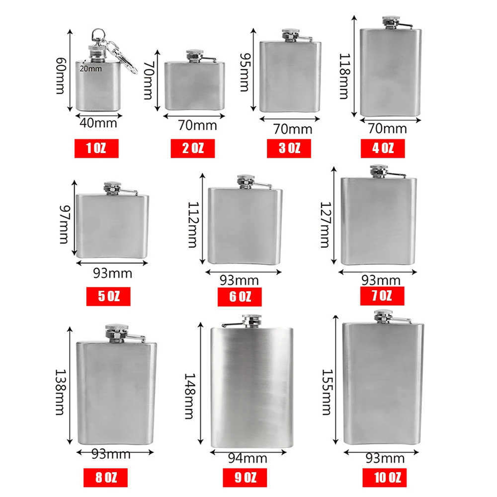 Фляжка HILIFE Hip Flask портативная бутылка для водки рома из нержавеющей стали флакон