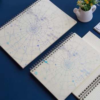 

A5 B5 Transparent PP Cover Laser Starry Series Coil Ring Spiral Notebook Diary Blank Cornell Grid Line Inside Paper 80sheet Page
