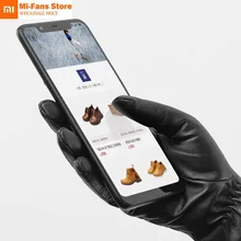 Новинка Xiaomi Mijia Qimian перчатки для сенсорного экрана из овечьей кожи водонепроницаемые испанские сырые мягкие кожаные теплые зимние перчатки для женщин мужчин привод