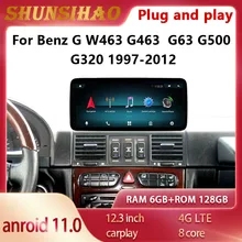

ShunSihao car multimedia Automatic radio GPS for 12.3" Benz G W463 G400 G500 G350 G63 G55 1997~2012 carplay 128G Android 11