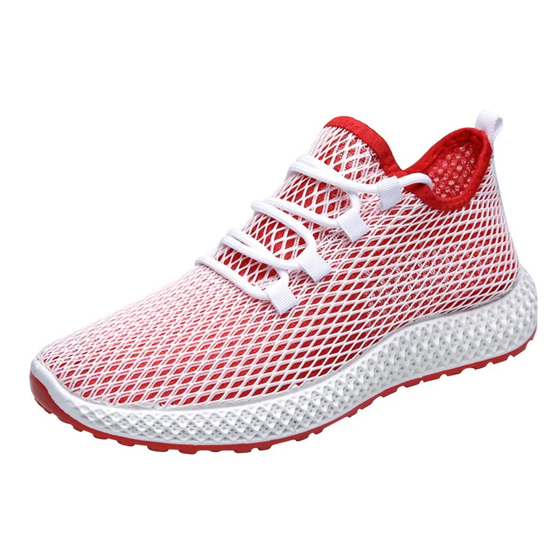 red 1 PUI/мужские кроссовки TIUA; дышащие повседневные Нескользящие мужские вулканизированные туфли; мужские износостойкие туфли из сетчатого материала на шнуровке; теннисные туфли; большие размеры 47 - Цвет: red 1