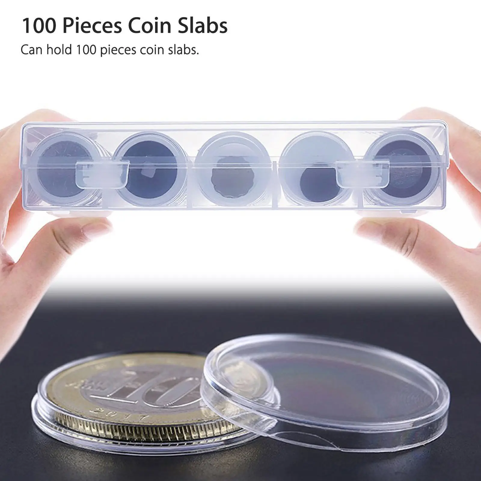 Hot 30mm Clear Round Coin Cases Capsules Container Holder Plastic Storage Box