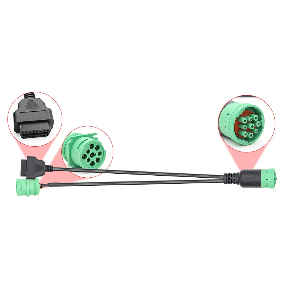 Deutsch J1939 9pin to 16pin грузовик кабель J1939 9 pin J1708 6Pin to OBDII/OBD2 16 PIN Мужской Женский Диагностический инструмент разъем