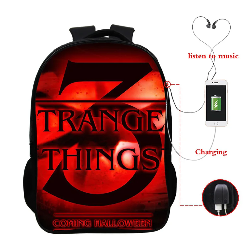 Newst Usb Mochila странные вещи рюкзак и сумка Dos школьные сумки для девочек-подростков Bookbag Cartera Mujer Hombre рюкзак - Цвет: 6