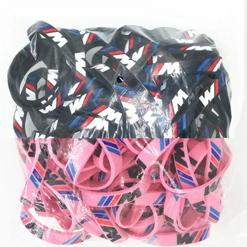 50 шт. светящийся м мощный браслет для BMW клубных фанатов силиконовый браслет для мужчин и женщин спортивный резиновый браслет на руку Pulsera - Окраска металла: 25 black 25 pink