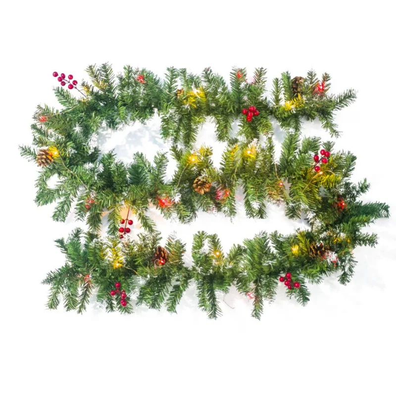 

Christmas Garland Festive Wreath Garland With Flower Christmas Wreath Decor For Stairs Fireplaces Garland Decoration