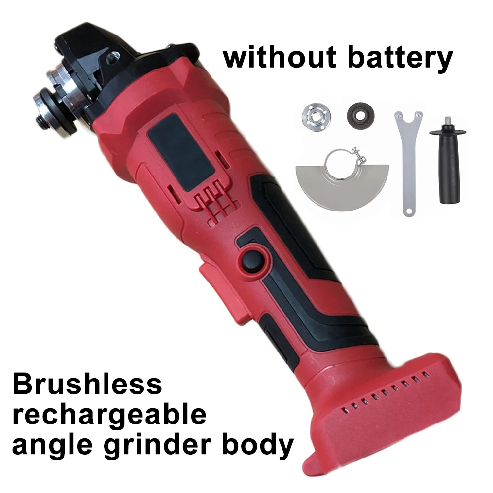 

100mm 18V 11000 RPM / S Brushless Wireless Impact Angle Grinder Head Tools Kit For Woodworking Without Battery