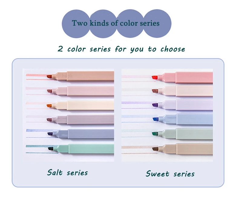 6 Teile/satz Doppel Weichen Kopf Highlighter Kawaii Licht Farbe Marker Stift DIY Fotoalbum Journal Fluoreszierende Stift Student Schreibwaren – Detail 2