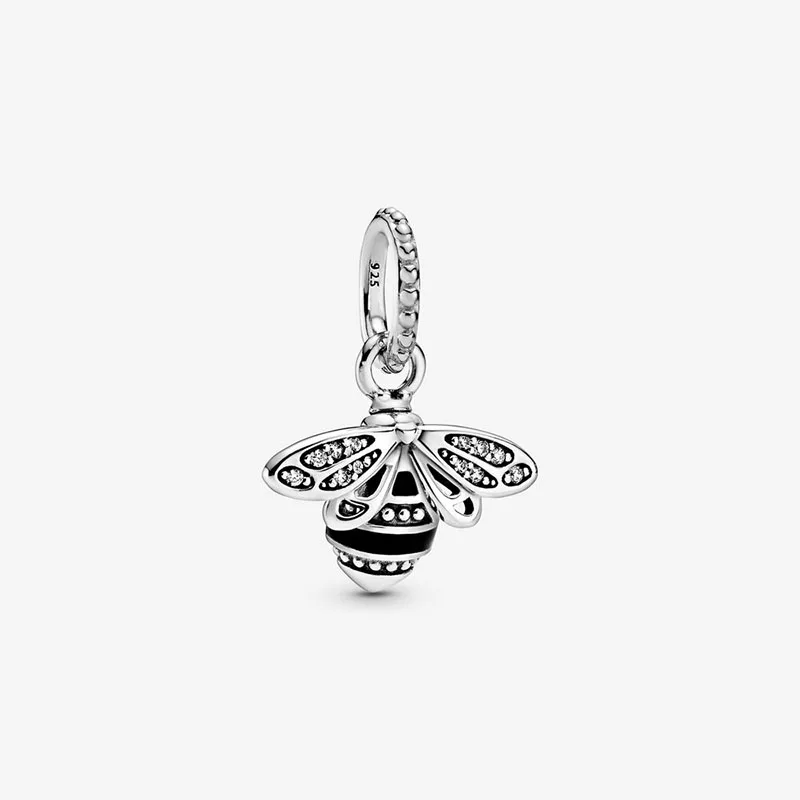 

2020 Spring New 925 Sterling Silver Beads Sparkling Queen Bee Pendant Charms fit Original European Bracelets Women DIY Jewelry