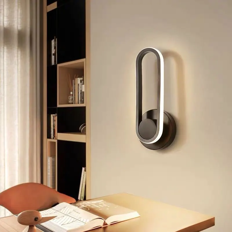 

Modern nordic simple LED 330°rotatable iron wall light for bedroom bedside foyer study balcony aisle dining room wall lamp