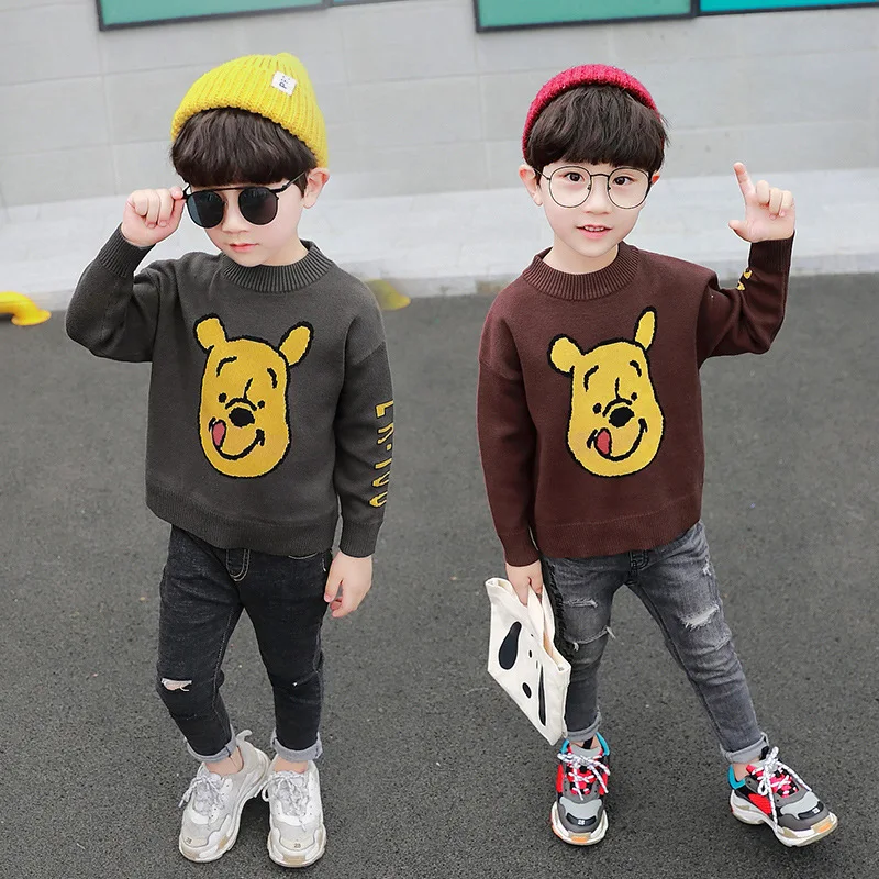 

Children 2019 New Style Cute Kids' Sweater BOY'S Autumn Clothing Children Bear Sweater Fashion Childrenswear Fashion
