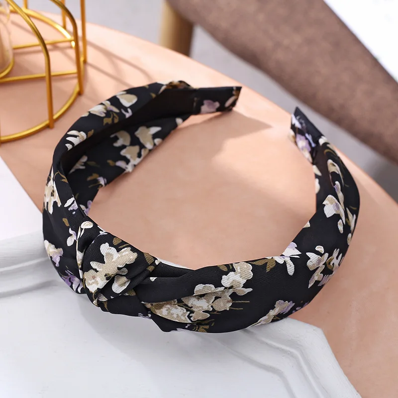 bridal hair clip Girls New Flower Head Bands For Women Print Hair Hoop Knot Hairband Hair Accessories for Girls High Quality Accessory Headwrap head scarves for women