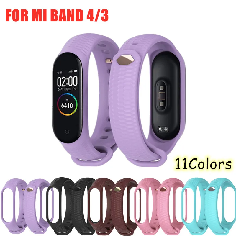 Ремешок силиконовый для xiaomi Mi Band 4 3 спортивный браслет смарт часов band