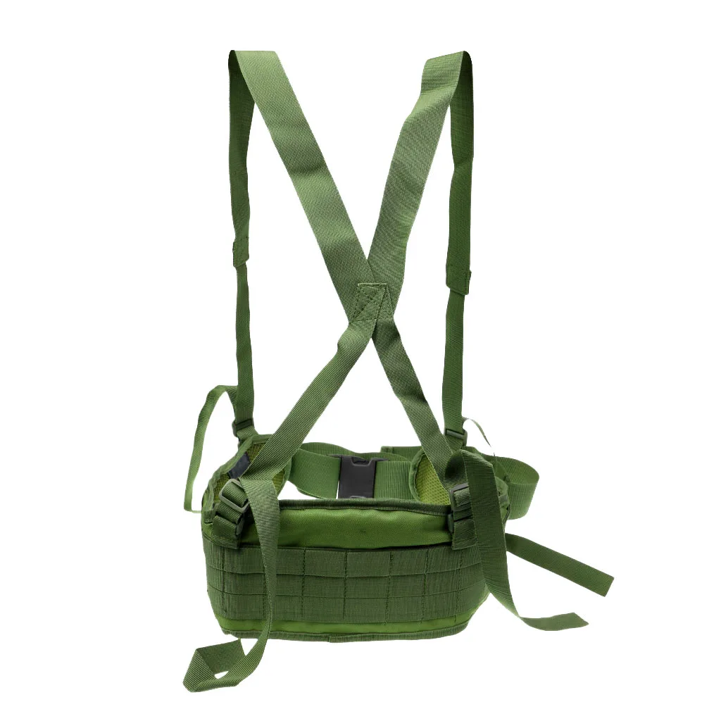 Тактический охотничий поясной ремень с подтяжками Molle Combat Belt Nylon Duty Belt Охотничий пояс - Цвет: Army Green