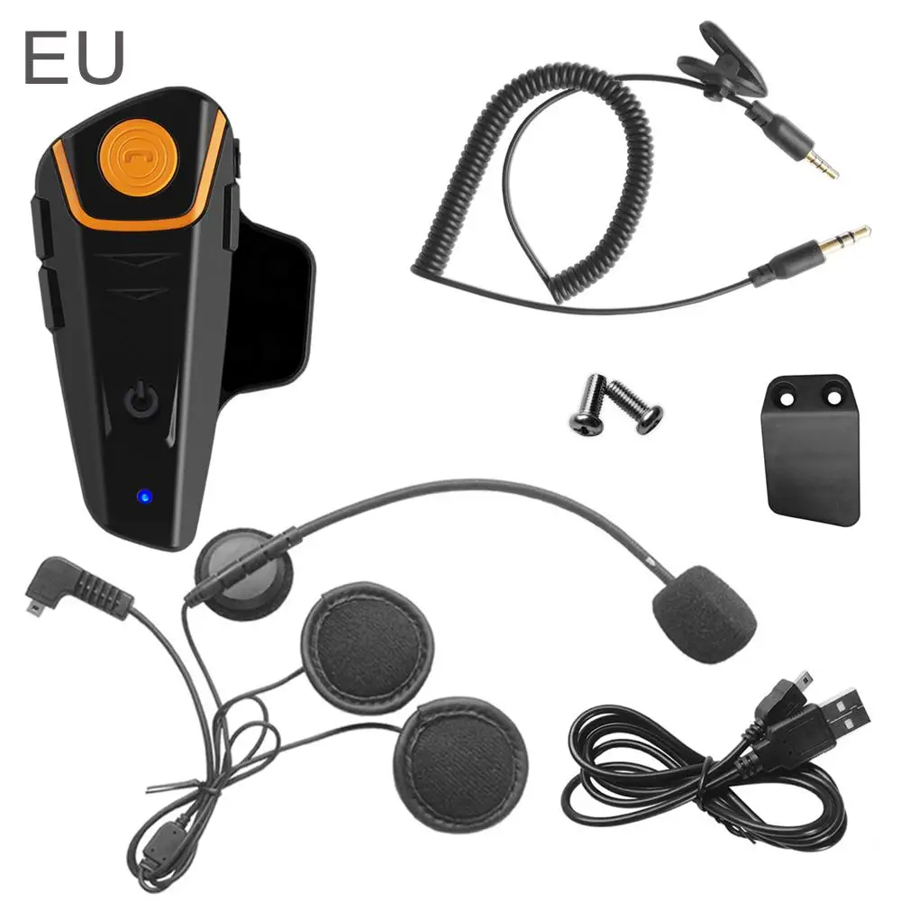 BT-S2 беспроводной Bluetooth 3,0 мотоциклетный шлем Интерком 1000 м Переговорная гарнитура с fm-радио+ наушники с европейской вилкой Motocicleta